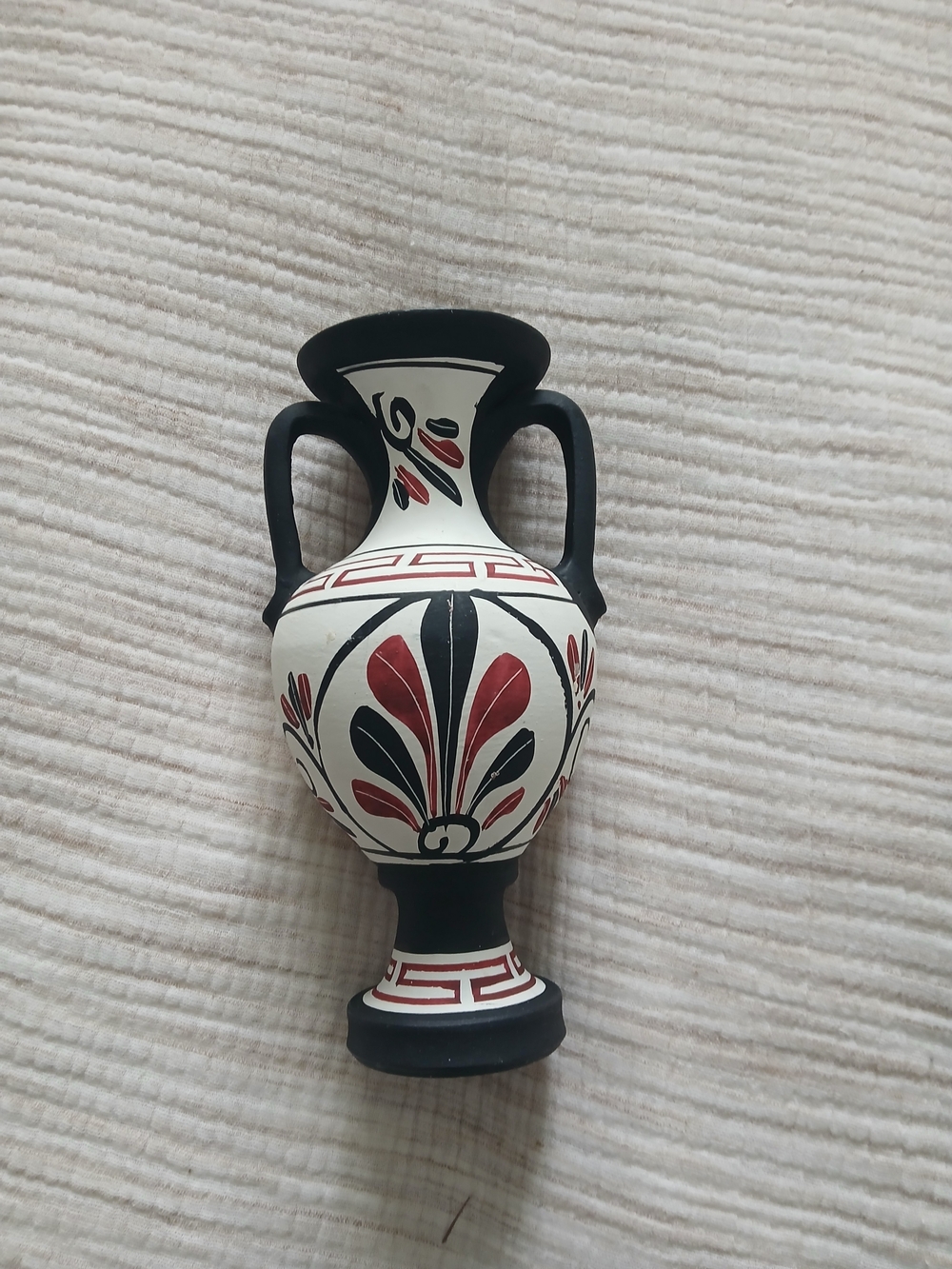 Classic Black and White Greek Amphora Vase - Home Art